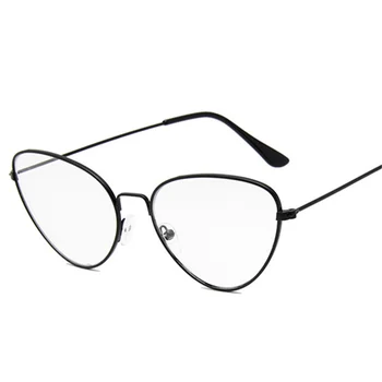 XojoX Metalo Cat Eye Akiniai, Rėmeliai Moterų Mados Trumparegystė GlassesGaming Akinius Prekės Dizaineris Retro Optinis padirbtus Akinius