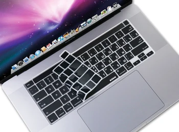 XSKN rusų/anglų Juodas Silikoninis Klaviatūros Viršelis Odos A2251 A2289 JAV Versija 2020 Naujas MacBook Pro 13 colių Jutiklinis Baras & Touc
