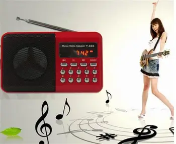 Y-888 Nešiojamų FM Skaitmeninis Mini Garsiakalbis Radijas su Muzika MP3 Funkcija, Parama TF, SD Kortelė ir USB Nemokamas Pristatymas 12003036