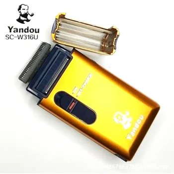 Yandou SC-W301U Elektrinį skustuvą, Stūmokliniai Slankiojo Razor Įkrovimo Aukso Ilgai Vyrų Skustuvas Barzda Žoliapjovės Sideburns
