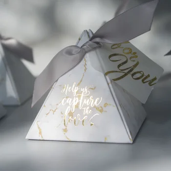 YOURANWISH Trikampės Piramidės dovanų dėžutė vestuvių malonių ir dovanų, saldainių dėžutė vestuvių dovanos svečiams vestuvių dekoravimas