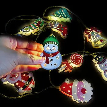 Yra 1,65 M 10LED Kalėdų Žiburiai String Sniego, Kalėdų Senelis, Kalėdų Eglutės Kabinti Pasakų Žibintai Girliandą Naujųjų Metų 2021 Kalėdos Šalis
