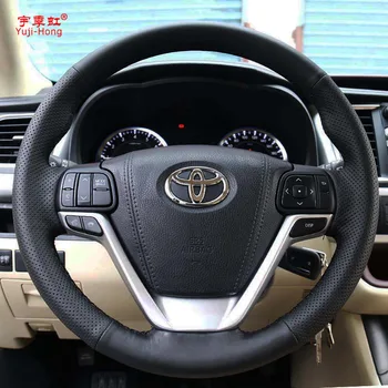 Yuji-Honkongas Automobilio Vairo Apima Atveju Toyota Highlander natūralios Odos Rankomis susiuvami Viršutinis Sluoksnis Karvės Odos Padengti