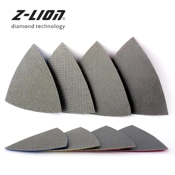 Z-ŠUOLIS 8 Vnt Diamond Trikampio formos Šlifavimo Padas Fein Dremel Multi Funkcija, elektrinių Įrankių švitriniu popieriumi 80mm Šlifavimo Diskai