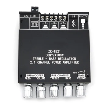 ZK-TB21 TPA3116D2 Bluetooth 5.0 žemų dažnių Stiprintuvo Valdybos 50WX2+100W 2.1 Kanalo Galia Audio Stereo Stiprintuvo Valdybos Bass AMP