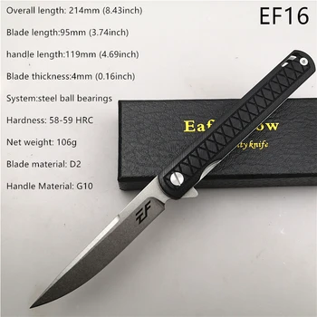 Šalinimas, Geriausia kaina, Eafengrow kokybės D2 ašmenys G10 rankena sulankstomas Peilis Fliper atidaryti lauko kempingas peiliu kišenėje EDC peilis