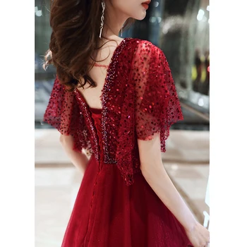 Šalis-Chalatai 2020 Plus Size Sparkle Keltas Suknelės Vestidos-De-Gala Elegantiškas Plius Dydis Ruffles Rankovėmis