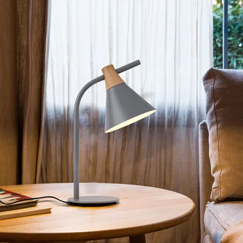 Šiaurės paprastas geležies medienos stalo lempa moderni kaimo stalo lempos LED E27 su 4 spalvų studijų miegamasis salonas knygyne viešbutyje