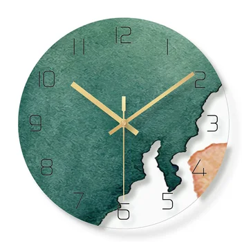 Šiaurės Spausdinimo Sieniniai Laikrodžiai Tyli Kvarco Stiklo Kabo Laikrodis Modernaus Dizaino Namų Dekoro Horloge Senovinių Namų Dekoro BB50WC