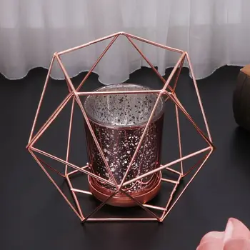 Šiaurės Stiliaus 3D Geometrinis Žvakidė Metalinė Žvakių Laikiklis Vestuvių Namų Dekoro
