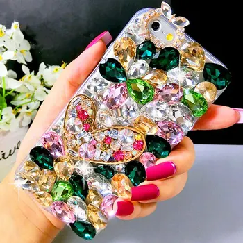 Širdies akmuo kristalas objektyvas telefono dėklas skirtas iPhone 6 6s 7 8 plus X XS max XR Samsung galaxy s6 s7 krašto s8 s9 plus pastaba 4 5 8 9
