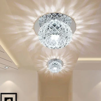 Šiuolaikinių LED Krištolo Šviesa 5W LED Lubų Šviestuvai Fojė Koridoriaus Lempos prieškambaryje Lemputė Kambarį Kristalų Lubų Lempa