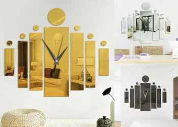 Šiuolaikinės 12 Valandą Ekranas Sieninis Laikrodis 3D Paviršiaus Lipdukas Art Dizaino Akrilo Veidrodis Lipdukas Namų Puošybai Kambarį Kvarco Adata