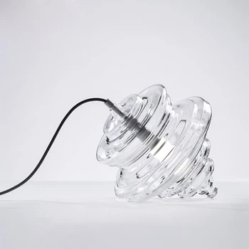 Šiuolaikinės kūrybos formos skaidraus stiklo vieno galvos priedai veltiniams, vilna lempa Šiaurės šalių menas, dizainas restoranas apdailos LED E27 apšvietimas
