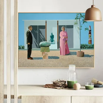 Šiuolaikinės Tapybos Mėgėjas Pora David Hockney Mano Tėvai Atspausdinta Drobė Meno, Gyvenamasis Kambarys ir Miegamasis Namų Dekoro Sienų Apdaila