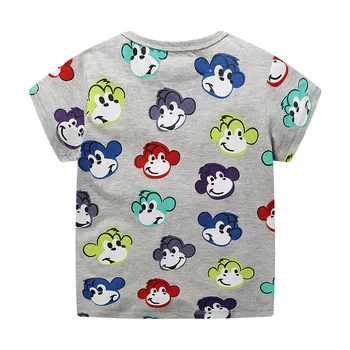 Šokinėja metrų beždžionė kūdikių berniukų animacinių filmų drabužius naujovė trumpomis rankovėmis, vasaros t marškinėliai vaikams karšto pardavimo 2-7T medvilnės drabužius 2019