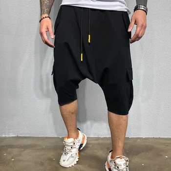 Šortai Vyrams Hip-Hop 2020 Metų Vasaros Streetwear Krovinių Kelnės Vyras Fitneso Sweatpants Vyrų Harajuku Medvilnės Punk Poilsiu Trumpas Haremo Kelnės