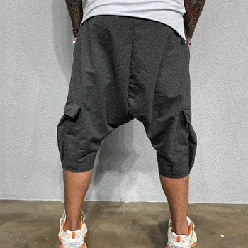 Šortai Vyrams Hip-Hop 2020 Metų Vasaros Streetwear Krovinių Kelnės Vyras Fitneso Sweatpants Vyrų Harajuku Medvilnės Punk Poilsiu Trumpas Haremo Kelnės