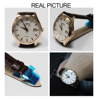 Šveicarija Prabangos Prekės, vyriški Žiūrėti Rolexable Odos Vyrai Mechaniniai Laikrodžiai Odos Automatinė Savarankiškai vėjo relógio masculino