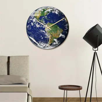 Šviesos Žemę Sieninis Laikrodis Miegamojo Kambarį Kambarį Apdailos Modernus Dizainas Akrilo Išjungti Fluorescencijos Žiūrėti Home Design horloge