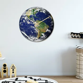 Šviesos Žemę Sieninis Laikrodis Miegamojo Kambarį Kambarį Apdailos Modernus Dizainas Akrilo Išjungti Fluorescencijos Žiūrėti Home Design horloge