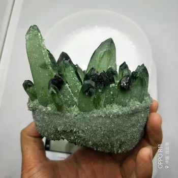 Žalia Kvarco Kristalų Sankaupos Natūralus Kvarco Mineralų, Akmenų Gydomųjų Pavyzdys