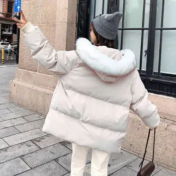 Žieminiai Drabužiai, Nauji Korėja edition prarasti žemyn medvilnės-paminkštintas drabužius moteriai, didelis plaukų lankelio, storas, duonos, drabužių studentų medvilnės-padd