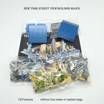 Žinomų Architektūros Blokai Pasaulio Klasikinių Miesto Niujorkas, Londonas 3D Modelį Statybos Vaikams, Žaislai, Dovanos, Plastmasės Mini Plytų