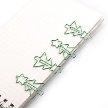 žvaigždė Kalėdų Eglutės formos Popieriaus sąvaržėlės Kūrybos Planuotojas Įrašus Paperclips Knygos Įrašai, Dekoratyvinės Raštinės Sąvaržėlės Įrašus
