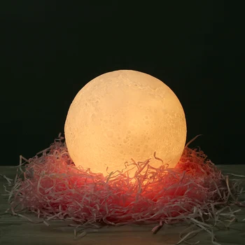 Žvaigždėtas Dangus Mėnulio Lempos 16Colors LED Nakties Šviesos 3D Spausdinimo Mėnulio Šviesos USB Jutiklis Paliesti Mėnulio Lempa, Vaikų Miegamasis Šviesos Naktį Lempa